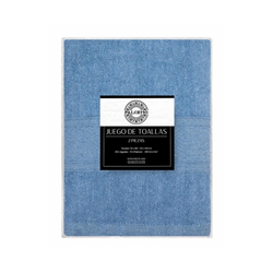 Set de 2 Toallas de Baño Palermo Celeste - 85% Algodón