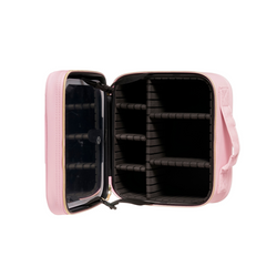 Maleta Cosmetiquero Organizador De Maquillaje Con Espejo LED - Rosado