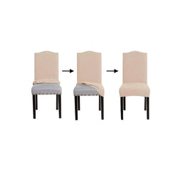 Funda Cubre Silla con Respaldo Elástica Ajuste Universal - Color Beige