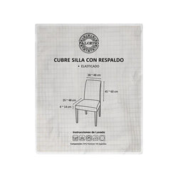 Funda Cubre Silla con Respaldo Elástica Ajuste Universal - Color Marfil